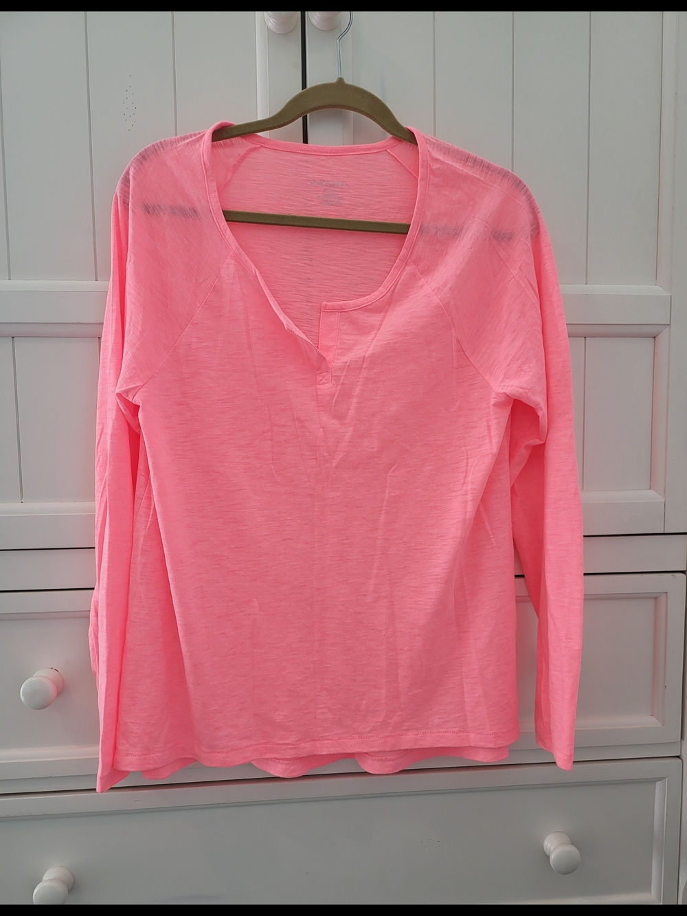 Women's XL Long-Sleeve Pink Tee/sleep Top